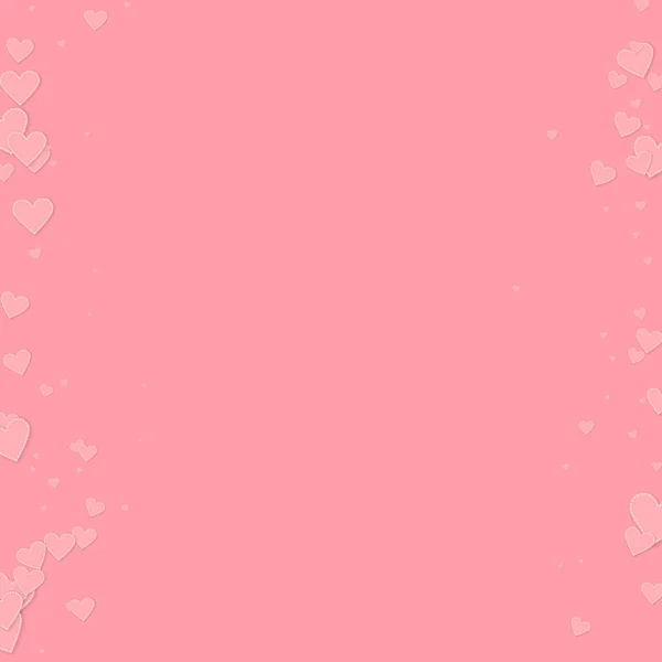 Corazón Rosado Amor Confettis Día San Valentín Bordes Fondo Excepcional — Vector de stock
