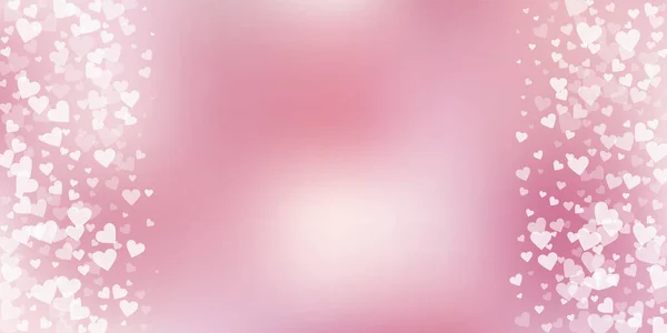 Weiße Herzen Lieben Konfettis Valentinstag Grenze Betörenden Hintergrund Fallende Transparente — Stockvektor