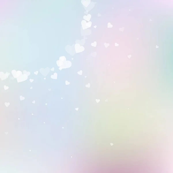 Weiße Herzen Lieben Konfettis Valentinstag Ecke Malerischen Hintergrund Fallende Transparente — Stockvektor