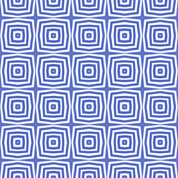 Mosaisch Nahtloses Muster Indigo Symmetrischer Kaleidoskop Hintergrund Nahtloses Design Retro — Stockfoto