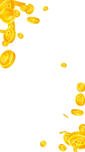 Європейські Монети Євро Падають Величні Розсипані Монети Європейські Гроші Дивовижний — стоковий вектор
