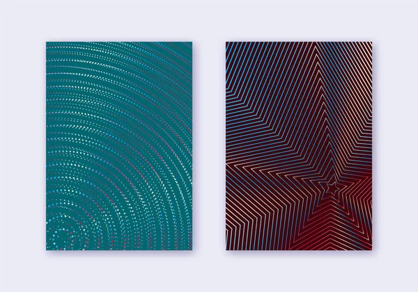 Ensemble Gabarits Couverture Lignes Abstraites Présentation Brochure Moderne Rouge Blanc — Image vectorielle