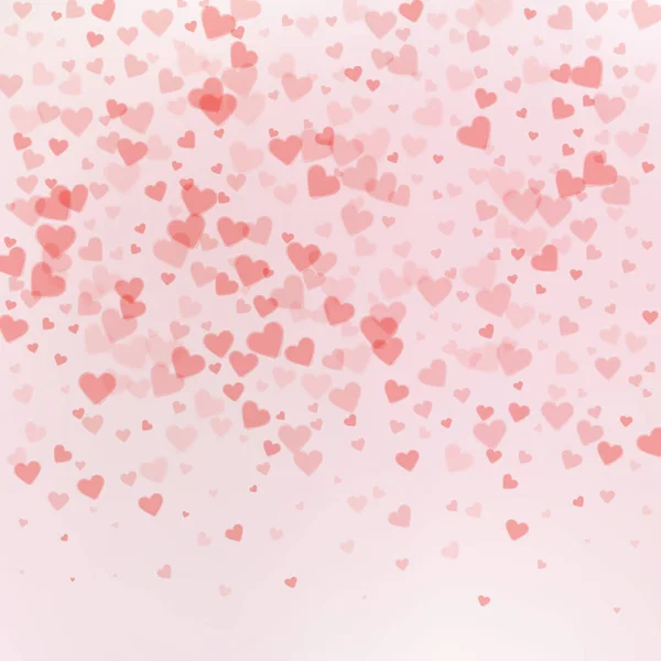 Красное Сердце Любит Конфетти День Святого Валентина Градиентный Любопытный Фон — стоковый вектор