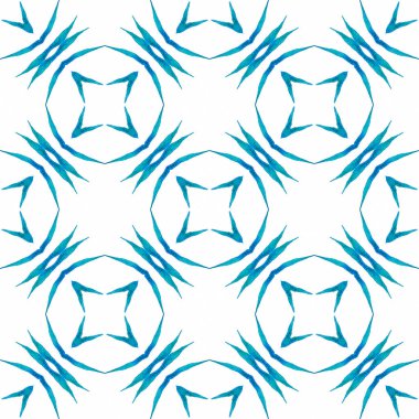 Organik fayans. Mavi büyüleyici boho şık yaz tasarımı. Moda organik yeşil sınır. Tekstil hazır eğlenceli baskı, mayo kumaş, duvar kağıdı, ambalaj.