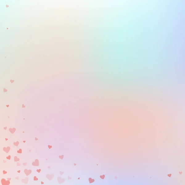 Red Heart Love Confettis Valentine Day Corner Delightful Background Falling — Stock vektor