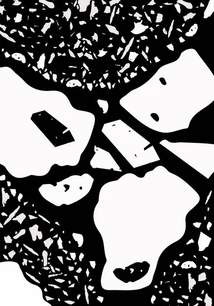 Terrazzo modern soyut şablon. Klasik İtalyan döşemesinin siyah ve beyaz dokusu. Venedik terrazzo trend vektör arka planı Taşlardan, granitten, kuvarstan, mermerden, betondan yapılmış. 