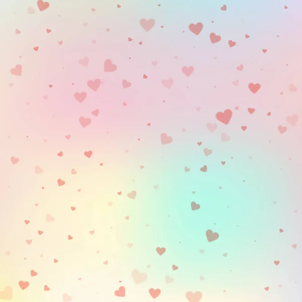 Red Heart Love Confettis Valentine Day Falling Rain Fine Background — Stock vektor