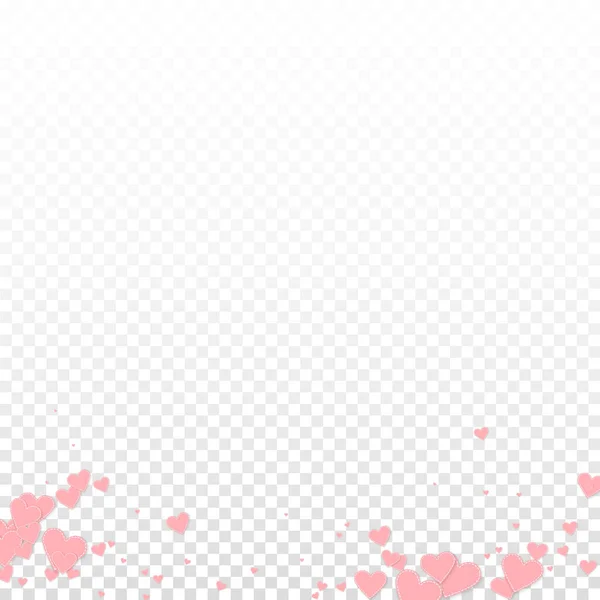 ピンクのハートの愛の告白 バレンタインデーのグラデーションの背景 透明感のある背景に縫い付けられた紙のハートのコンフェッティ 絶妙なベクトルイラスト — ストックベクタ