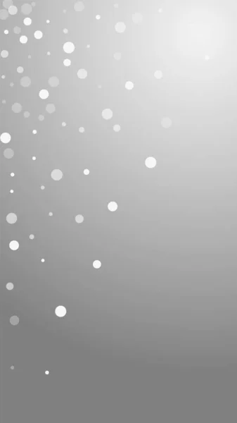 White Dots Christmas Background Subtle Flying Snow Flakes Stars Grey — стоковый вектор