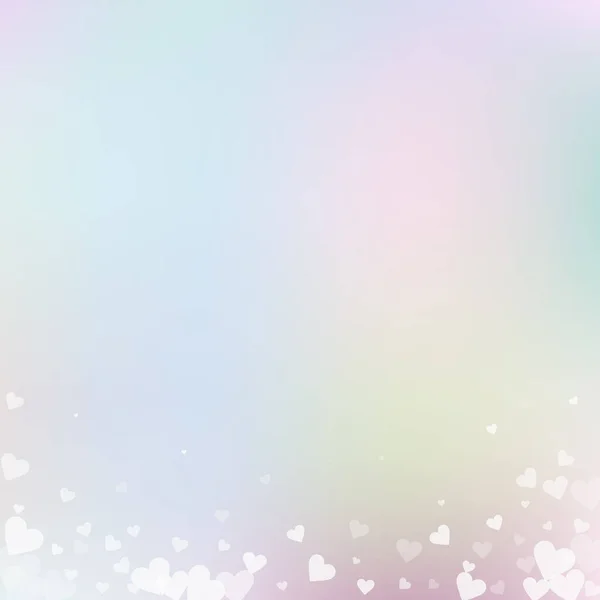 White Heart Love Confettis Valentine Day Gradient Interesting Background Falling — Vetor de Stock