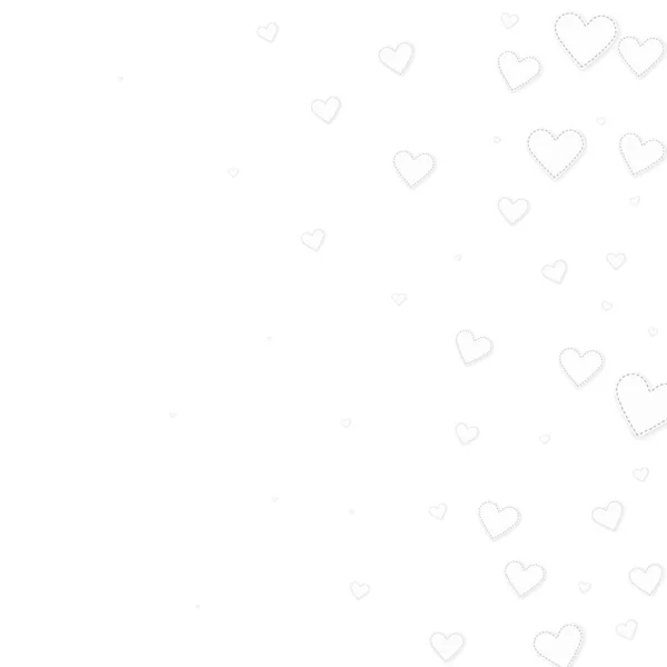 Corazón Blanco Ama Los Confettis Día San Valentín Gradiente Fondo — Archivo Imágenes Vectoriales