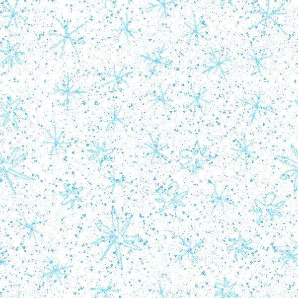 Hand Drawn Snowflakes Christmas Seamless Pattern Subtle Flying Snow Flakes — 스톡 사진