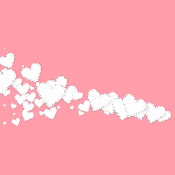 White Heart Love Confettis Valentine Day Comet Energetic Background Falling — Vettoriale Stock