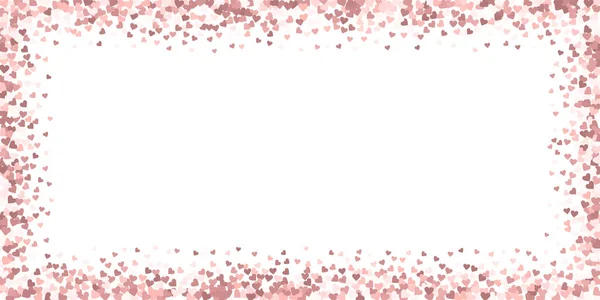 ピンクのハートの愛の告白 バレンタインデーのフレーム豪華な背景 白い背景に平らな心の告白落下 エネルギーベクトル図 — ストックベクタ