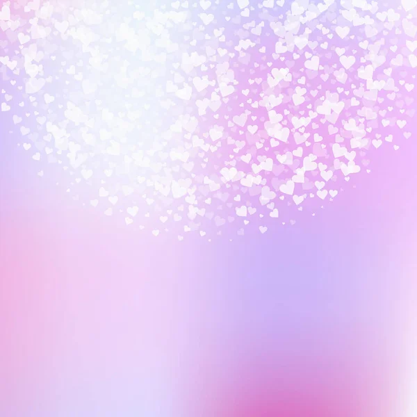 White Heart Love Confettis Valentine Day Semicircle Gorgeous Background Falling — стоковый вектор