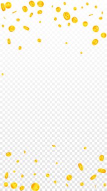 Çin Yuan paraları düşüyor. Uygun dağılmış NY paraları. Çin parası. Büyük ikramiye, servet ya da başarı konsepti. Vektör illüstrasyonu.