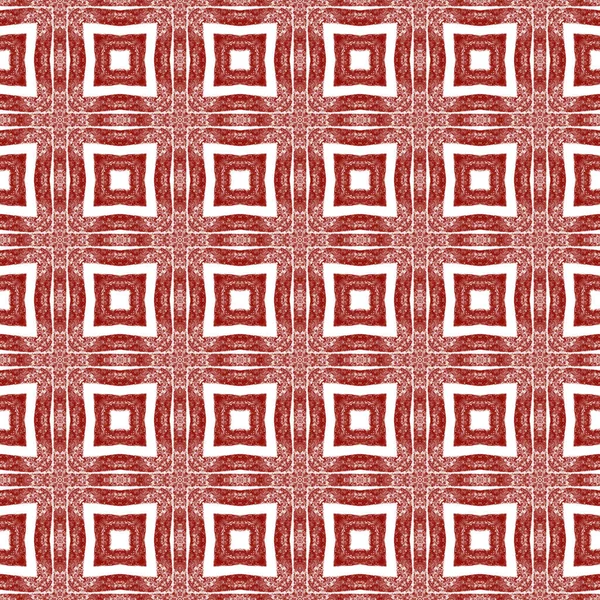 Tiled Watercolor Pattern Maroon Symmetrical Kaleidoscope Background Textile Ready Indelible — Stock Photo, Image