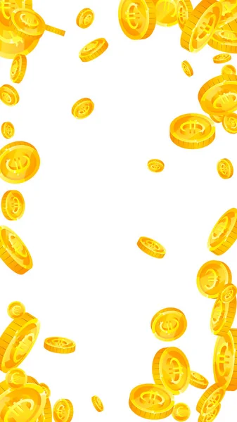 Unión Europea Monedas Euros Cayendo Divertidas Monedas Euros Dispersas Dinero — Vector de stock