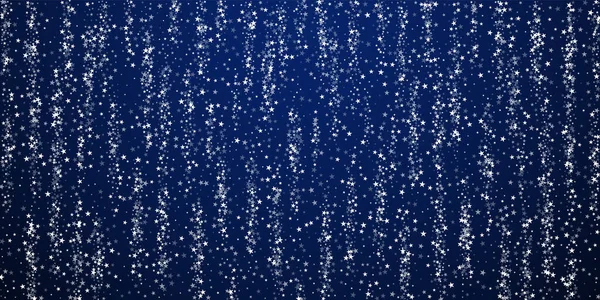 Amazing Falling Stars Christmas Background Subtle Flying Snow Flakes Stars — Stockvektor