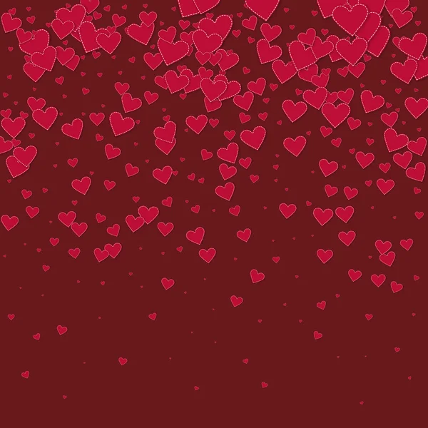 Красное Сердце Любит Конфетти День Святого Валентина Градиент Потрясающий Фон — стоковый вектор