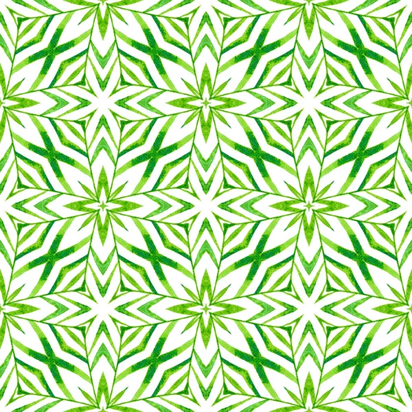 Chevron Watercolor Pattern Green Divine Boho Chic Summer Design Textile — Stock Photo, Image