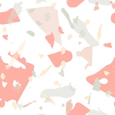 Terrazzo kusursuz desen. Taşlı turuncu gerçekçi mermer dokusu. Doğal taşlardan, granitten, kuvarstan, mermerden, betondan yapılmış arka plan. Terrazzo pürüzsüz desenli serin renklerde. 