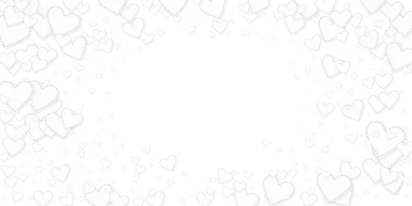 White Heart Love Confettis Valentine Day Vignette Exquisite Background Falling — стоковый вектор