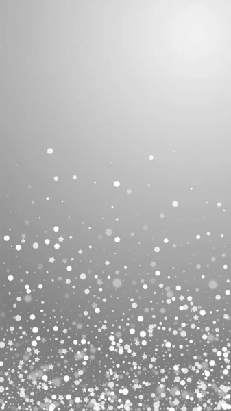 Magic Stars Christmas Background Subtle Flying Snow Flakes Stars Grey — 스톡 벡터