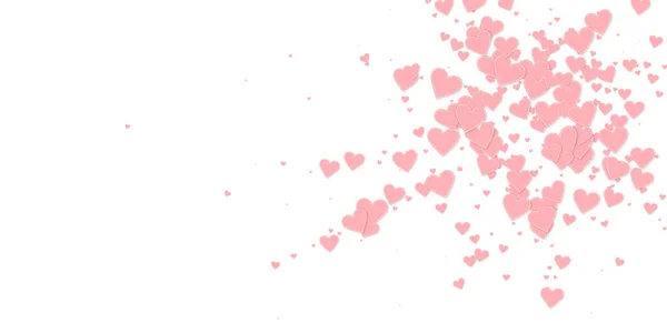 Růžové Srdce Miluje Konfety Valentýnský Výbuch Báječné Pozadí Padající Sešité — Stockový vektor