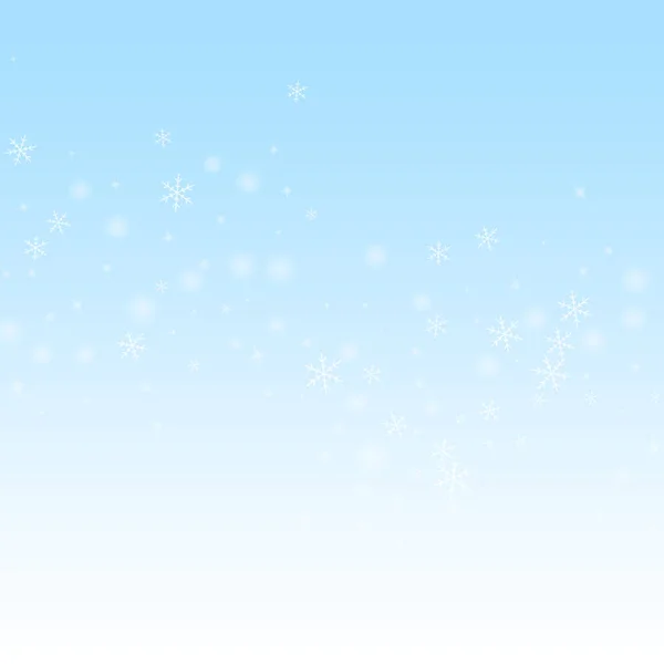 Sparse Glowing Snow Christmas Background Subtle Flying Snow Flakes Stars — стоковый вектор