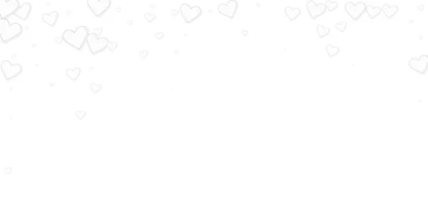 White Heart Love Confettis Valentine Day Falling Rain Artistic Background — ストックベクタ