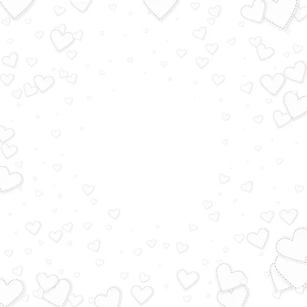 Corazón Blanco Ama Los Confettis Día San Valentín Vignette Fondo — Vector de stock