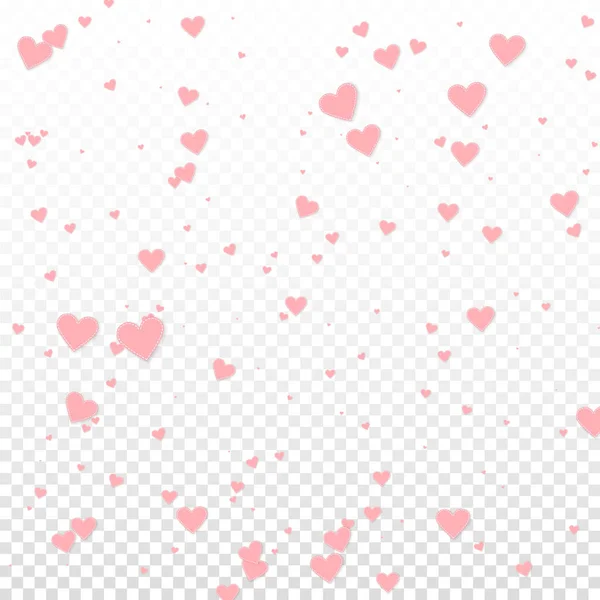 Рожеве Серце Любить Конфеті День Святого Валентина Падає Дощ Зачаровує — стоковий вектор