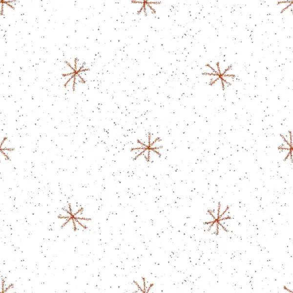 Hand Drawn Snowflakes Christmas Seamless Pattern Subtle Flying Snow Flakes — Fotografia de Stock