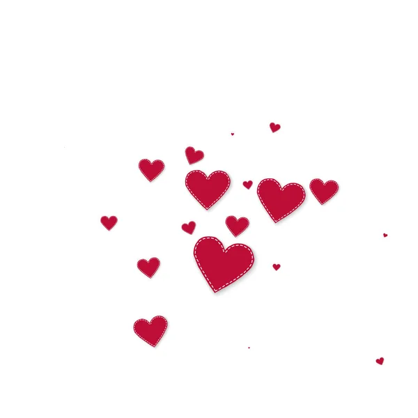 Corazón Rojo Ama Los Confettis Día San Valentín Explosión Fondo — Vector de stock