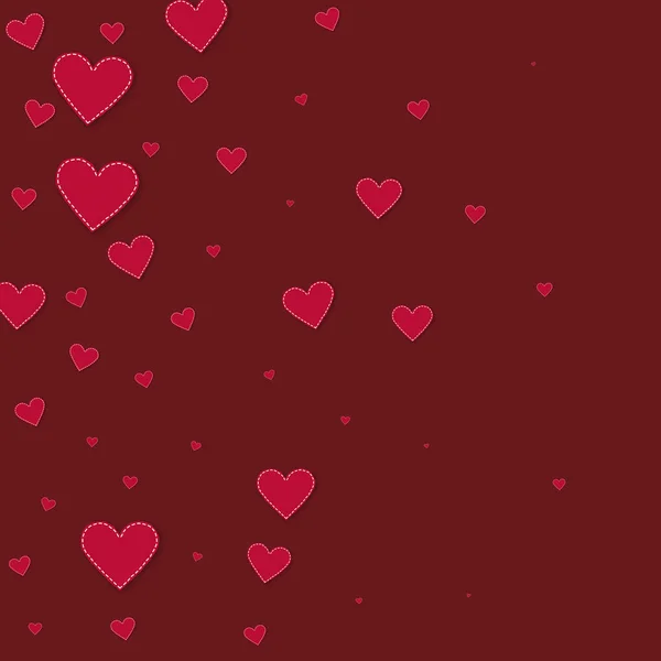 Red Heart Love Confettis Valentine Day Gradient Positive Background Falling — Vetor de Stock