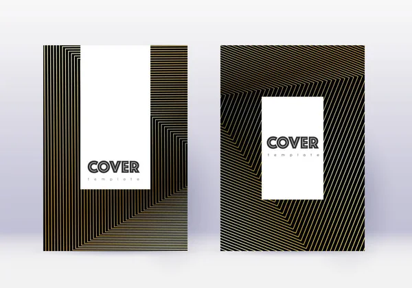 Hipster cover ontwerp template set. Goud abstract l — Stockvector