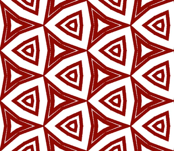 Geometric Seamless Pattern Maroon Symmetrical Kaleidoscope Background Textile Ready Quaint — Stock Photo, Image