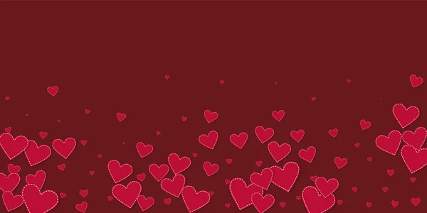 Red Heart Love Confettis Valentine Day Falling Rain Energetic Background — Stock vektor