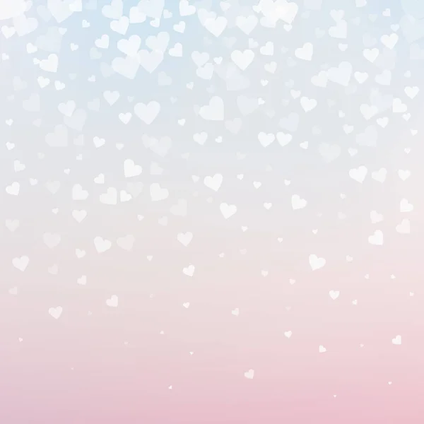 白い心の愛の告白 バレンタインデーのグラデーションアートの背景 グラデーションの背景に透明感のあるハートのコンフェッティを落下 絶妙なベクトルイラスト — ストックベクタ