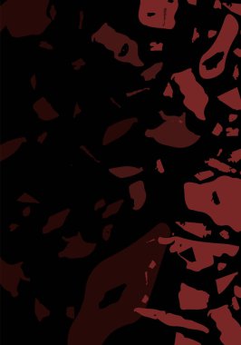 Terrazzo modern soyut şablon. Klasik İtalyan döşemesinin siyah ve kırmızı dokusu. Taşlardan, granitten, kuvarstan, mermerden, betondan yapılmış arka plan. Venedik terrazzo trend vektör arkaplanı