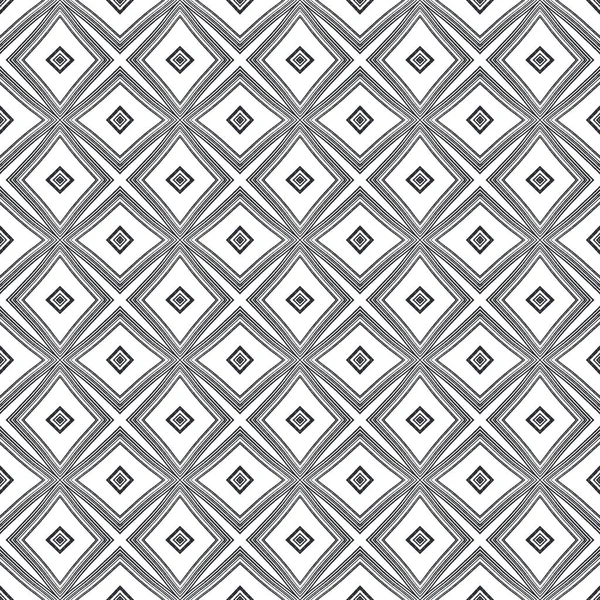 Ethnic Hand Painted Pattern Black Symmetrical Kaleidoscope Background Summer Dress — Stock Photo, Image