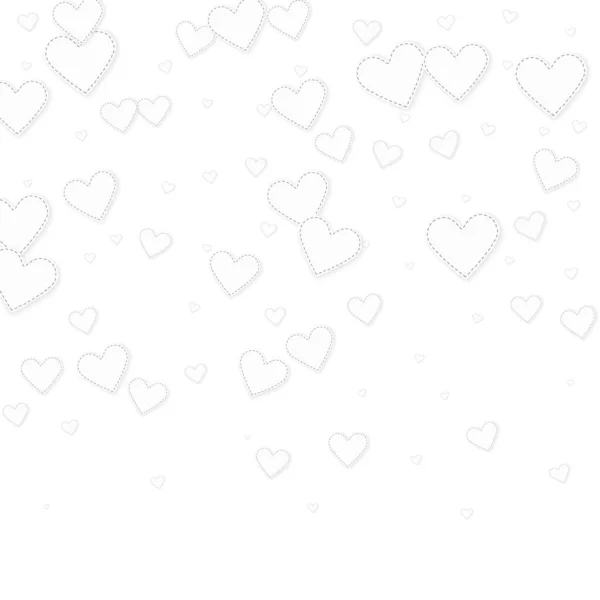 Corazón Blanco Ama Los Confettis Día San Valentín Gradiente Fondo — Vector de stock