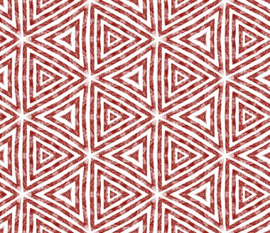 Geometrik dikişsiz desen. Şarap kırmızısı simetrik kaleydoskop arka planı. El çizimi geometrik kusursuz tasarım. Tekstil hazır yaratıcı baskı, mayo kumaş, duvar kağıdı, ambalaj..