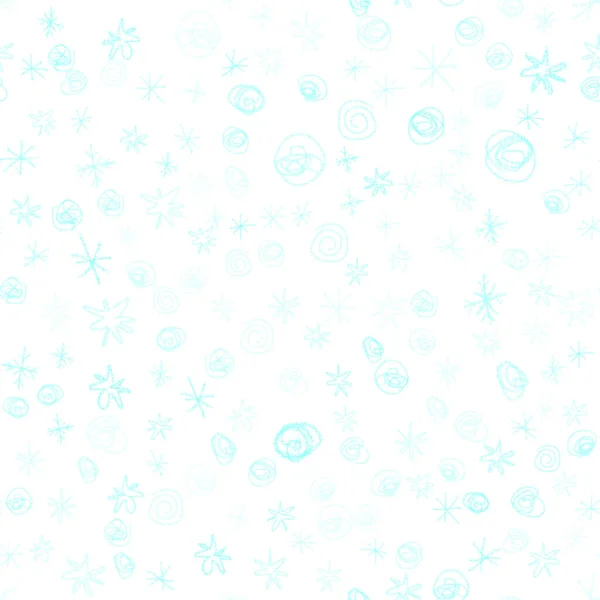 Fiocchi Neve Disegnati Mano Natale Senza Soluzione Continuità Pattern Fiocchi — Foto Stock