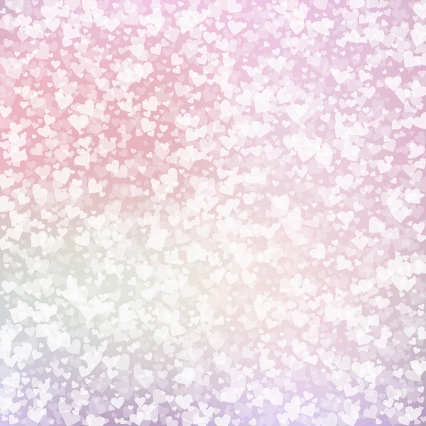 White Heart Love Confettis Valentine Day Pattern Pleasant Background Falling — Vetor de Stock