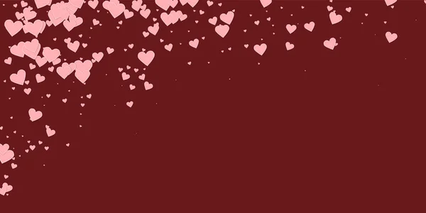Ροζ Καρδιά Αγάπη Κομφετί Ημέρα Του Αγίου Βαλεντίνου Πέφτει Βροχή — Διανυσματικό Αρχείο