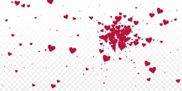 Red Heart Love Confettis Valentine Day Explosion Extraordinary Background Falling — Vettoriale Stock