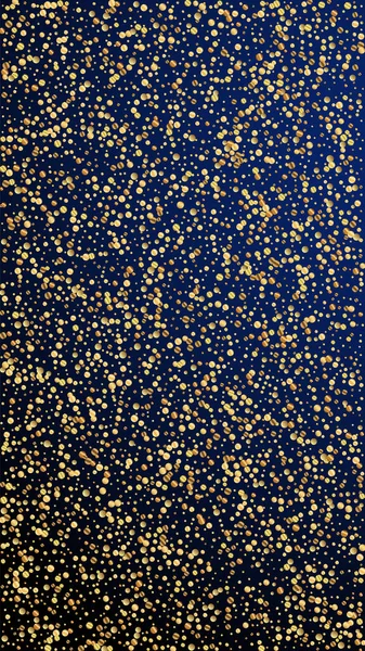 Festive Majestic Confetti Celebration Stars Gold Confetti Dark Blue Background — Wektor stockowy