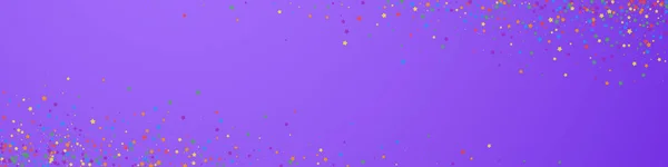 Feestelijke Sublieme Confetti Feeststerren Kinderachtige Heldere Sterren Violette Achtergrond Feestelijke — Stockvector